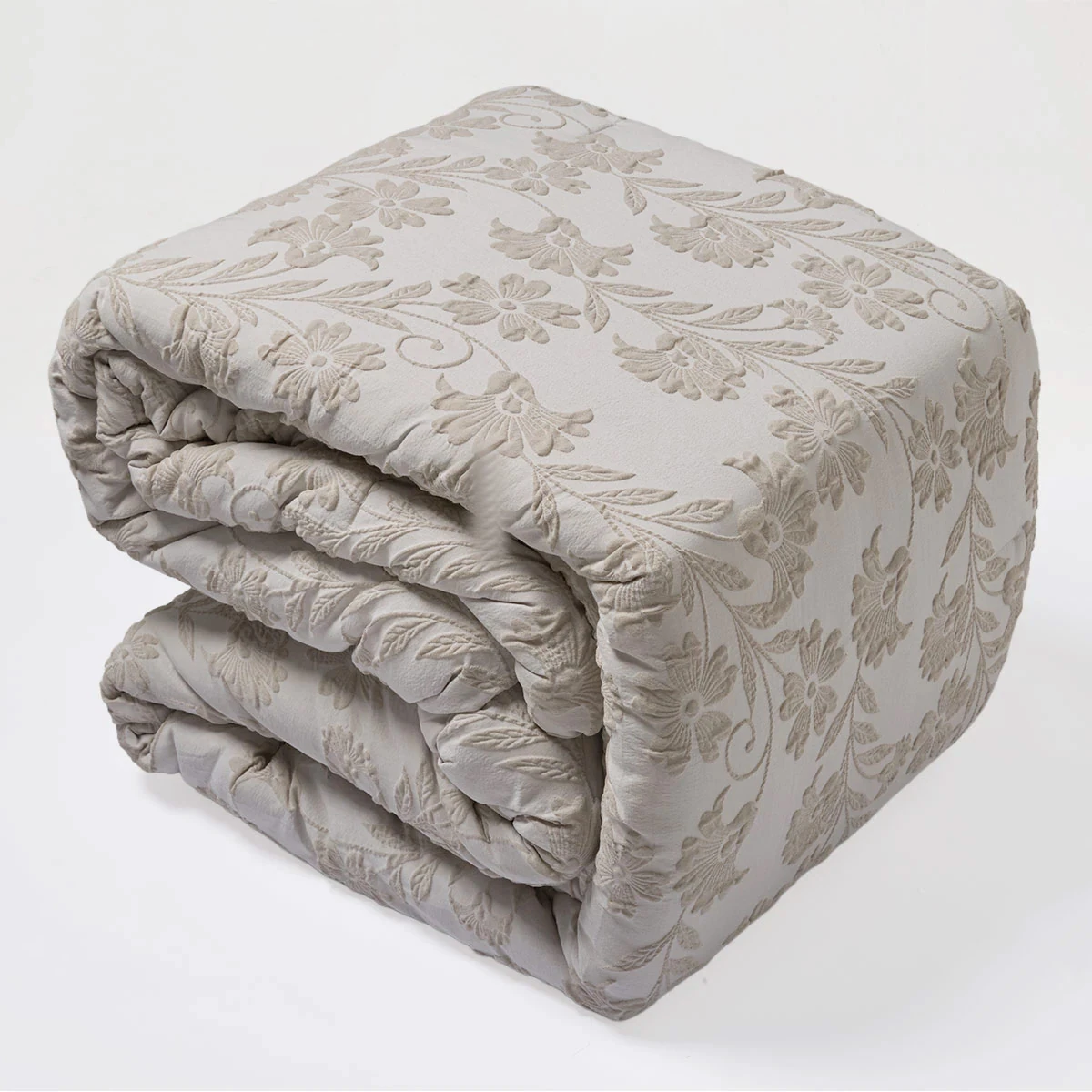 EDREDÓN RIPLEY HOME CLASSIC COLLECTION JACQUARD 2 PLAZAS FLOR BEIGE - 4