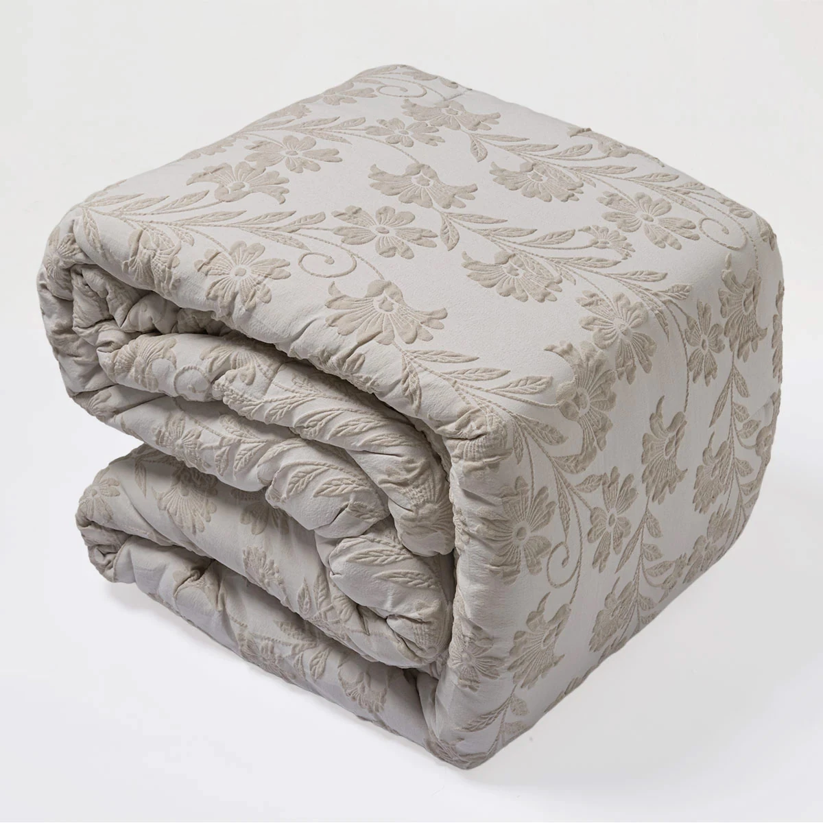 EDREDÓN RIPLEY HOME CLASSIC COLLECTION JACQUARD QUEEN FLOR BEIGE - 4