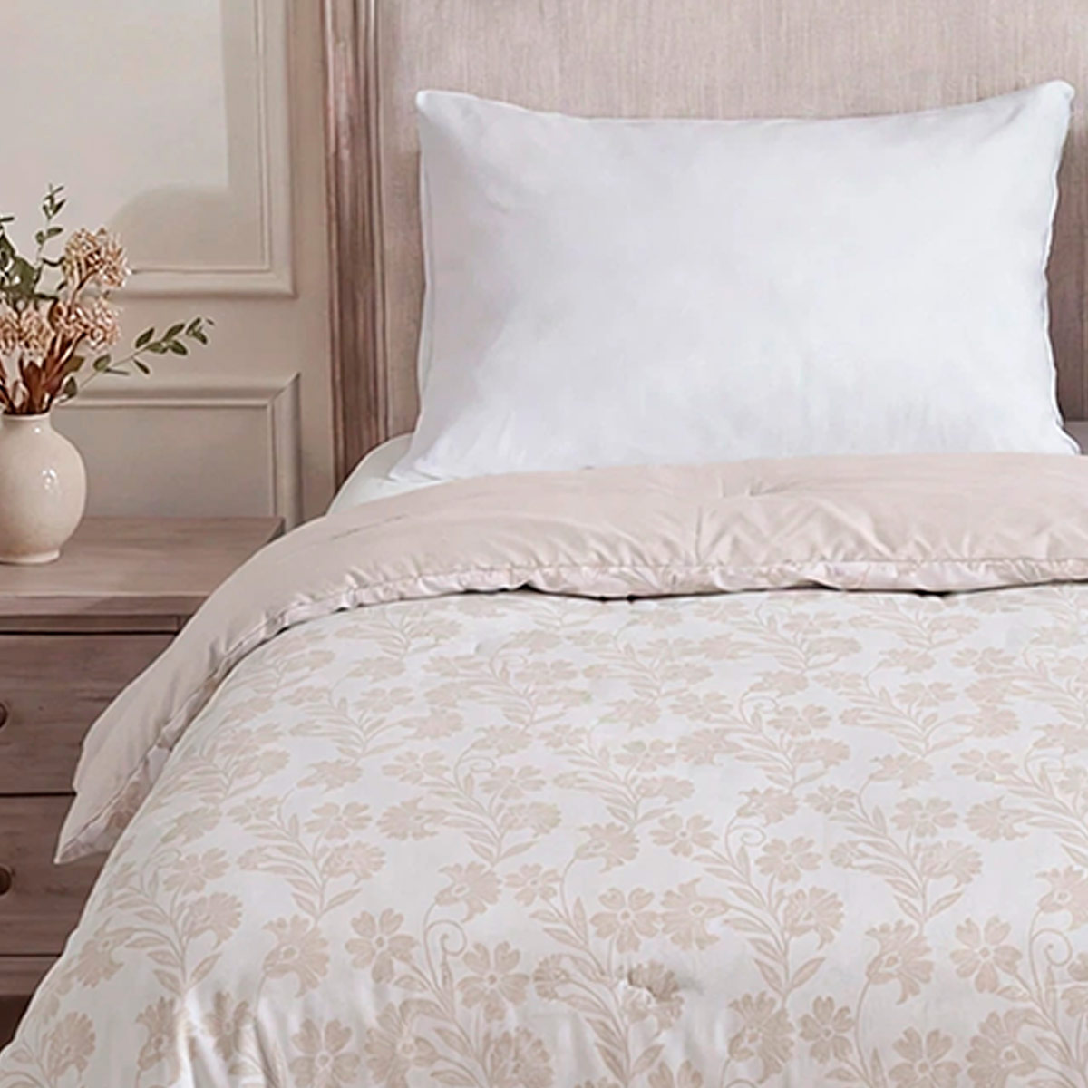EDREDÓN RIPLEY HOME FLOR ROM KING JACQUARD BEIGE - 3
