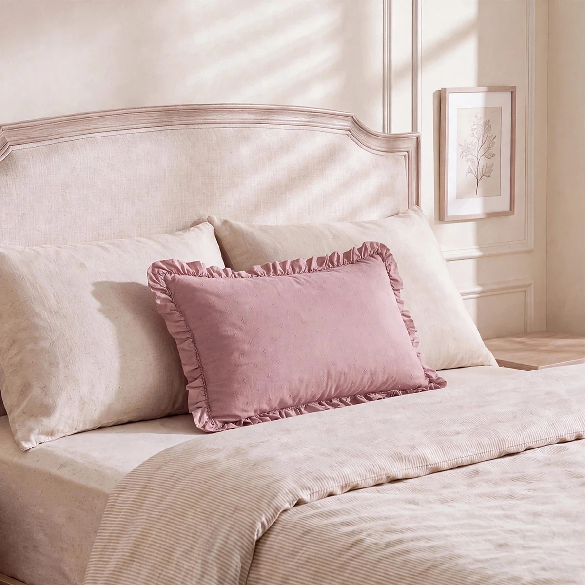 FUNDA DE ALMOHADA RIPLEY HOME CUBRECAMA U V 50X70 CM PALO ROSA - 1