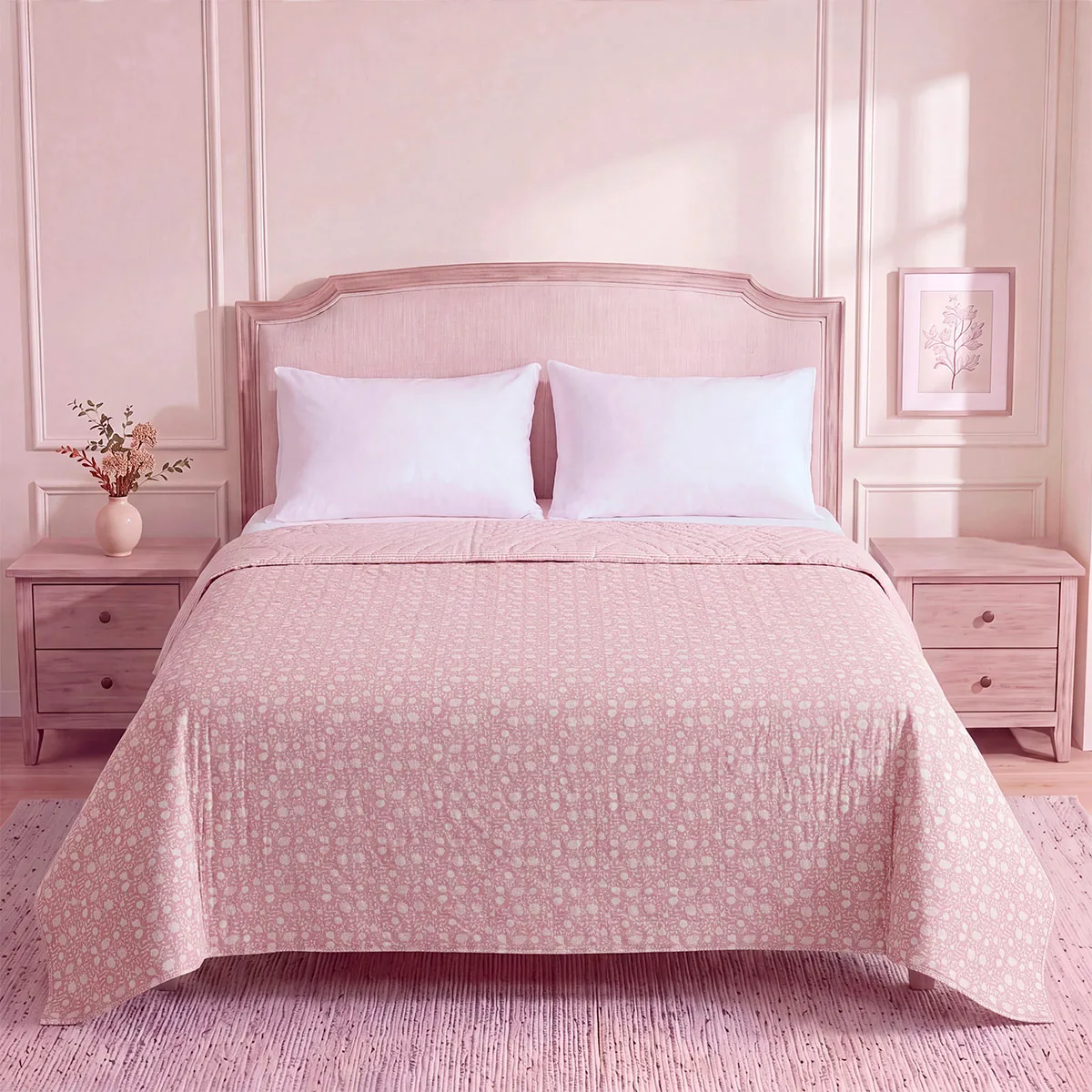 CUBRECAMA RIPLEY HOME ULTRASONIC ROM ESTAMPADO KING PALO ROSA - 1