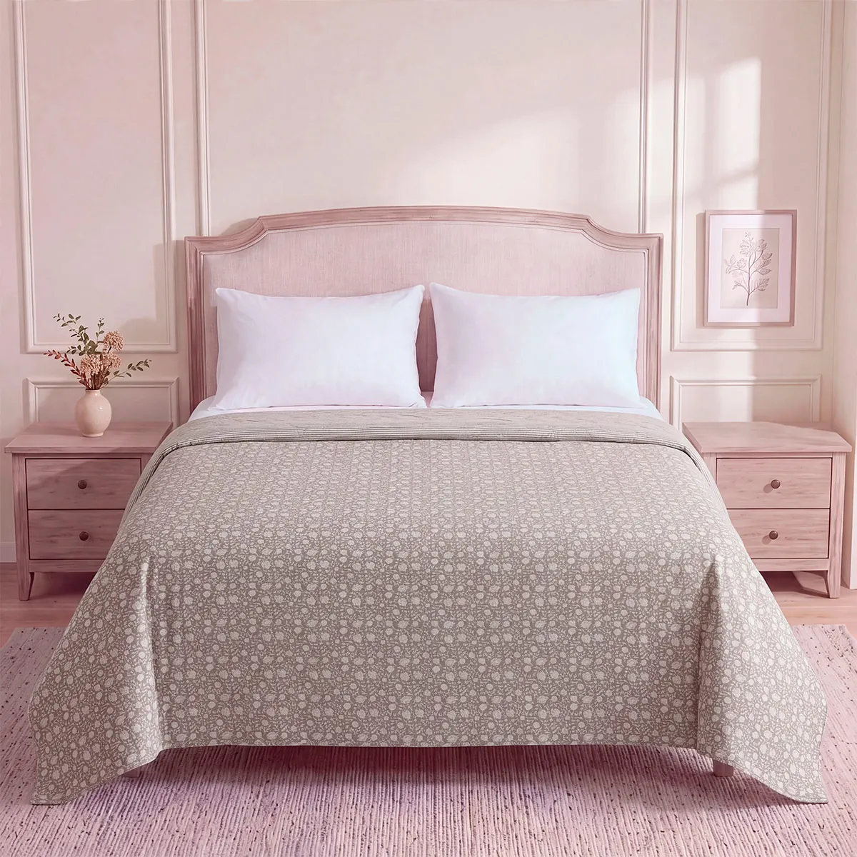 CUBRECAMA RIPLEY HOME ULTRASONIC ESTAMPADO QUEEN VERDE - 1