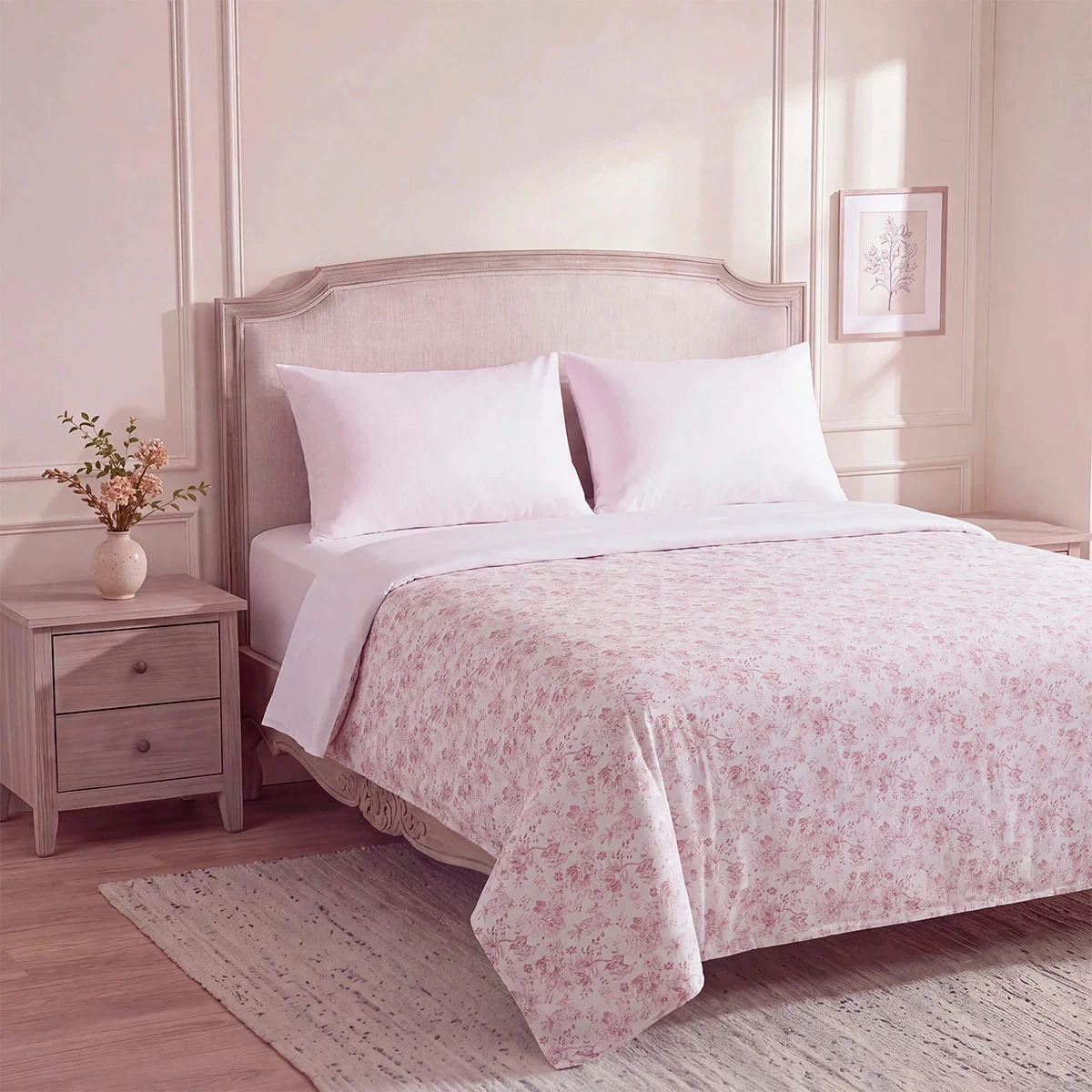 EDREDÓN RIPLEY HOME ESTAMPADO ROMÁNTICO 1.5 PLAZAS ROSADO - 2