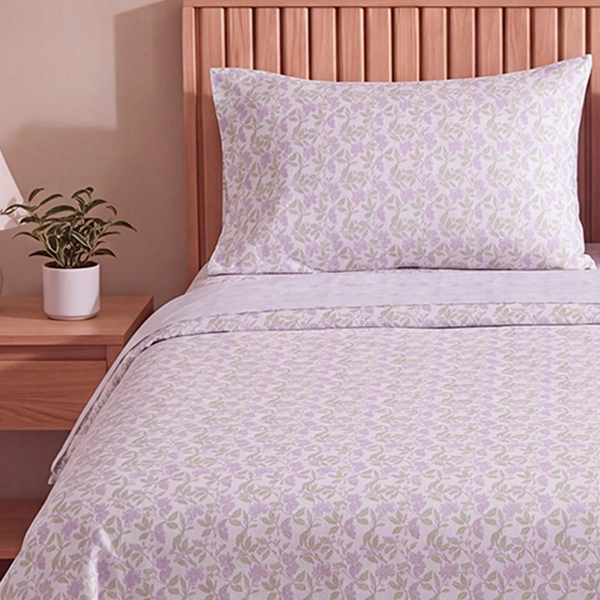 SET DE SÁBANAS RIPLEY HOME ESTAMPADA 144 HILOS QUEEN LIRIO LAVANDA - 3