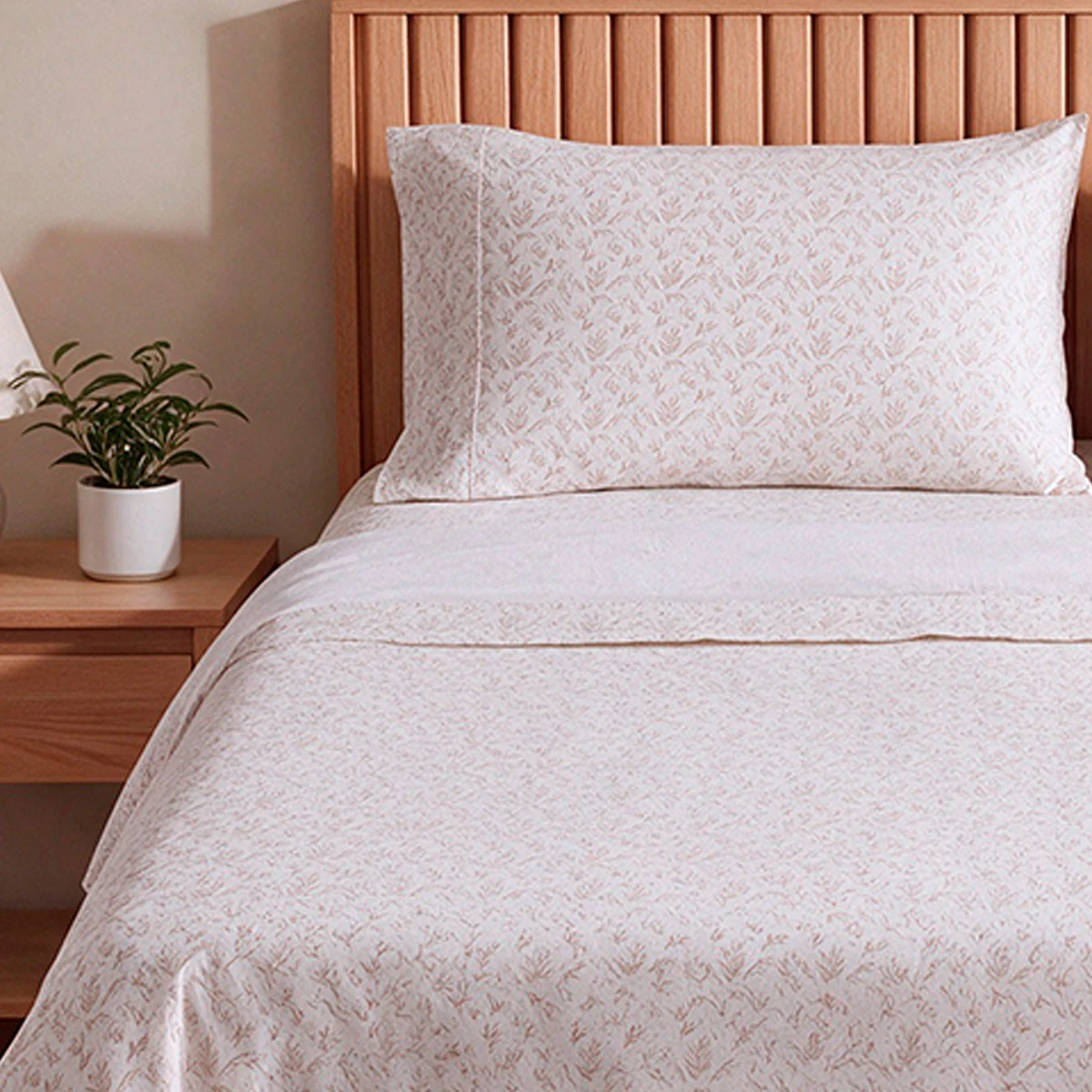 SET DE SÁBANAS RIPLEY HOME ESTAMPADA 144 HILOS QUEEN HOJAS TAUPE - 3