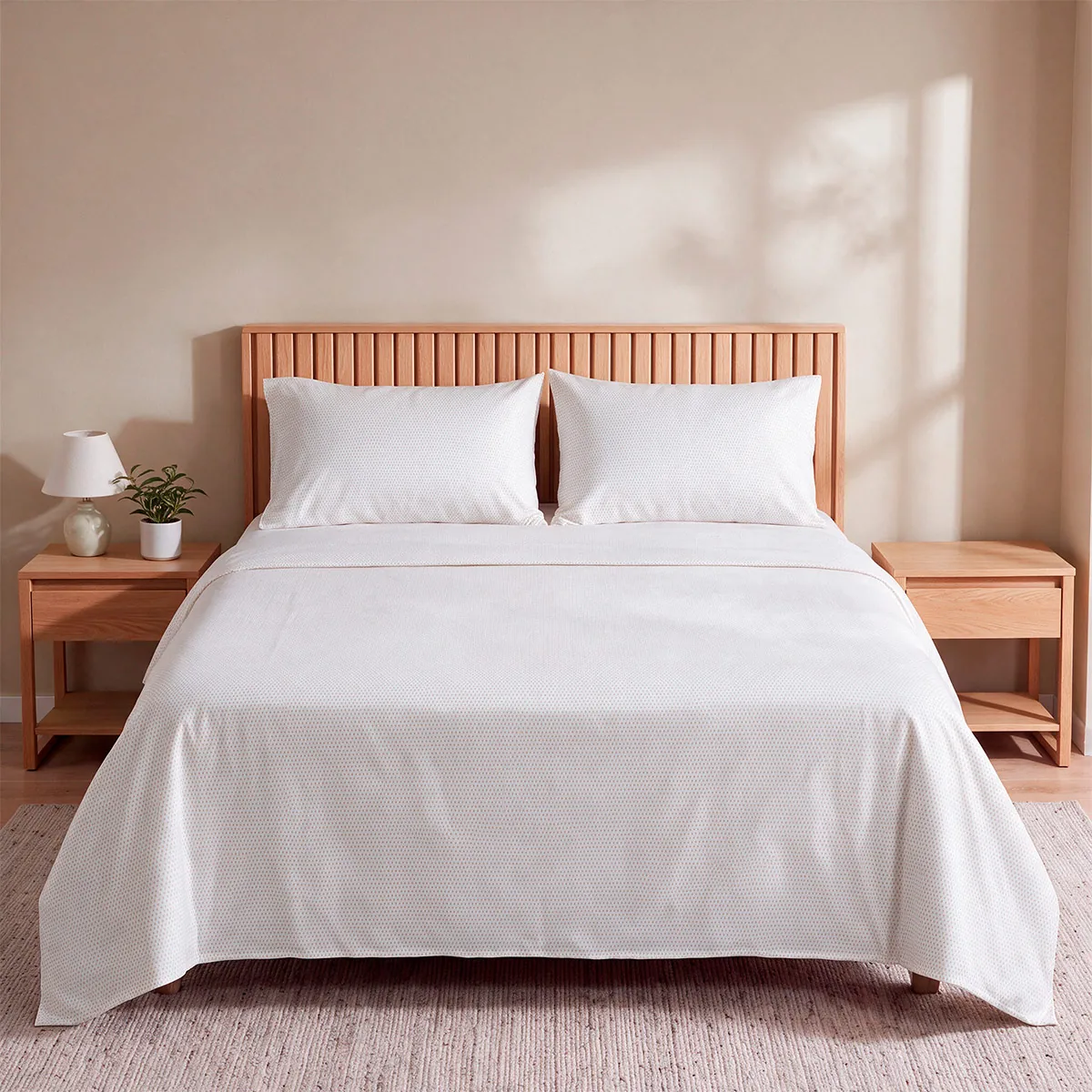 SET DE SÁBANAS RIPLEY HOME ESTAMPADA 144 HILOS QUEEN TROPICAL ROMBOS - 1