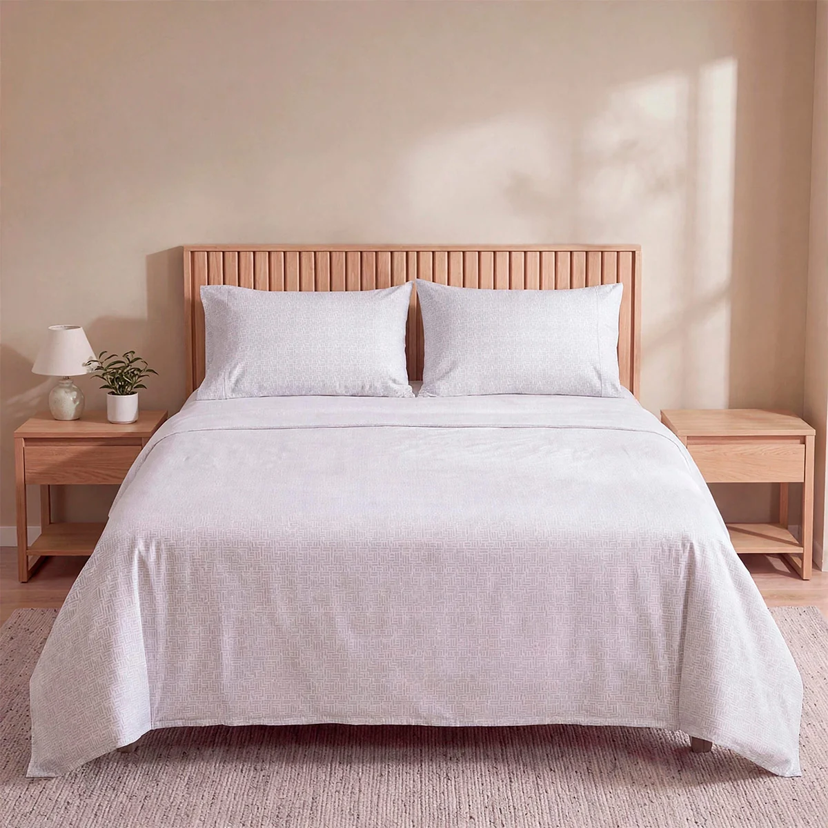 SET SÁBANAS RIPLEY HOME ESTAMPADA 144 HILOS KING BLACK AND WHITE - 1
