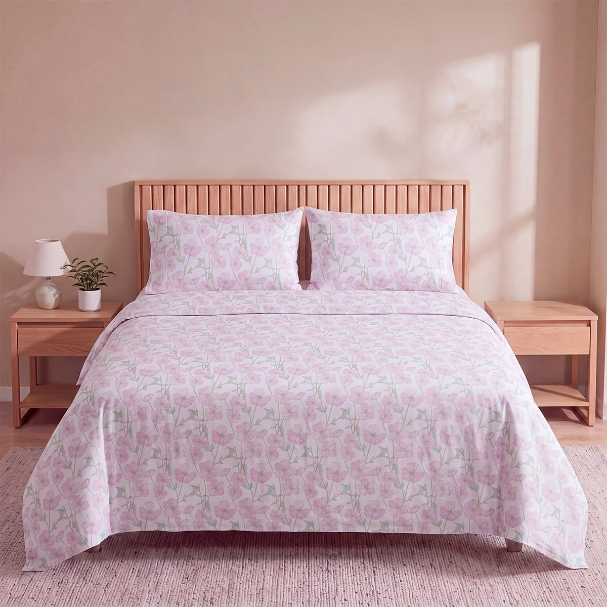 SET DE SÁBANAS RIPLEY HOME ESTAMPADA 180 HILOS 2 PLAZAS BOTÁNICA JARDÍN - 1