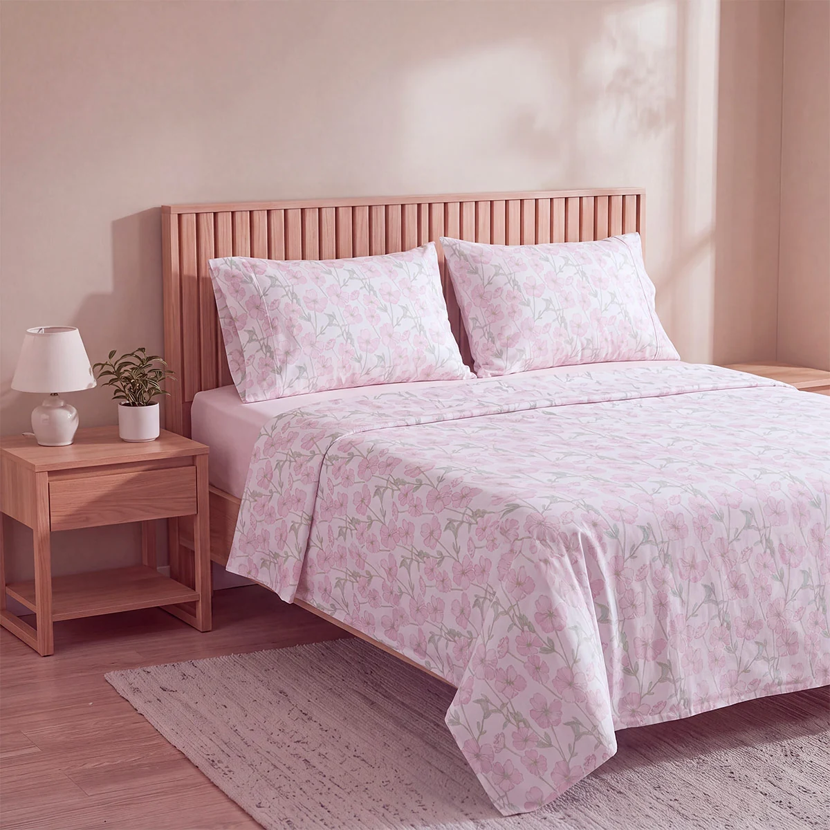 SET DE SÁBANAS RIPLEY HOME ESTAMPADA 180 HILOS QUEEN BOTÁNICA JARDÍN - 2