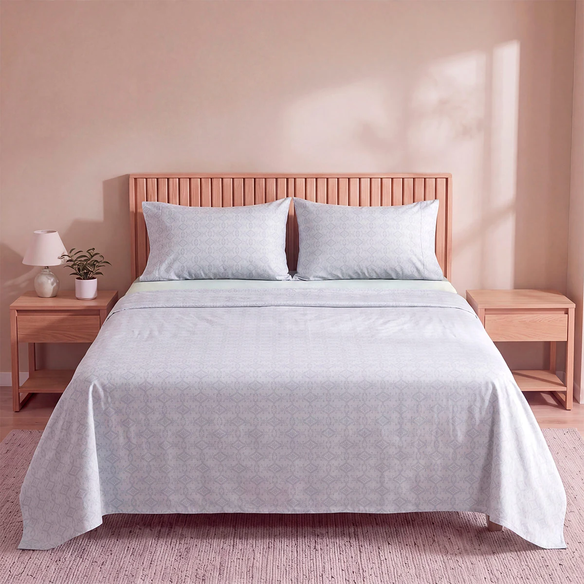SET DE SÁBANAS RIPLEY HOME ESTAMPADA 180 HILOS QUEEN BOTÁNICA ORNAMENTAL - 1