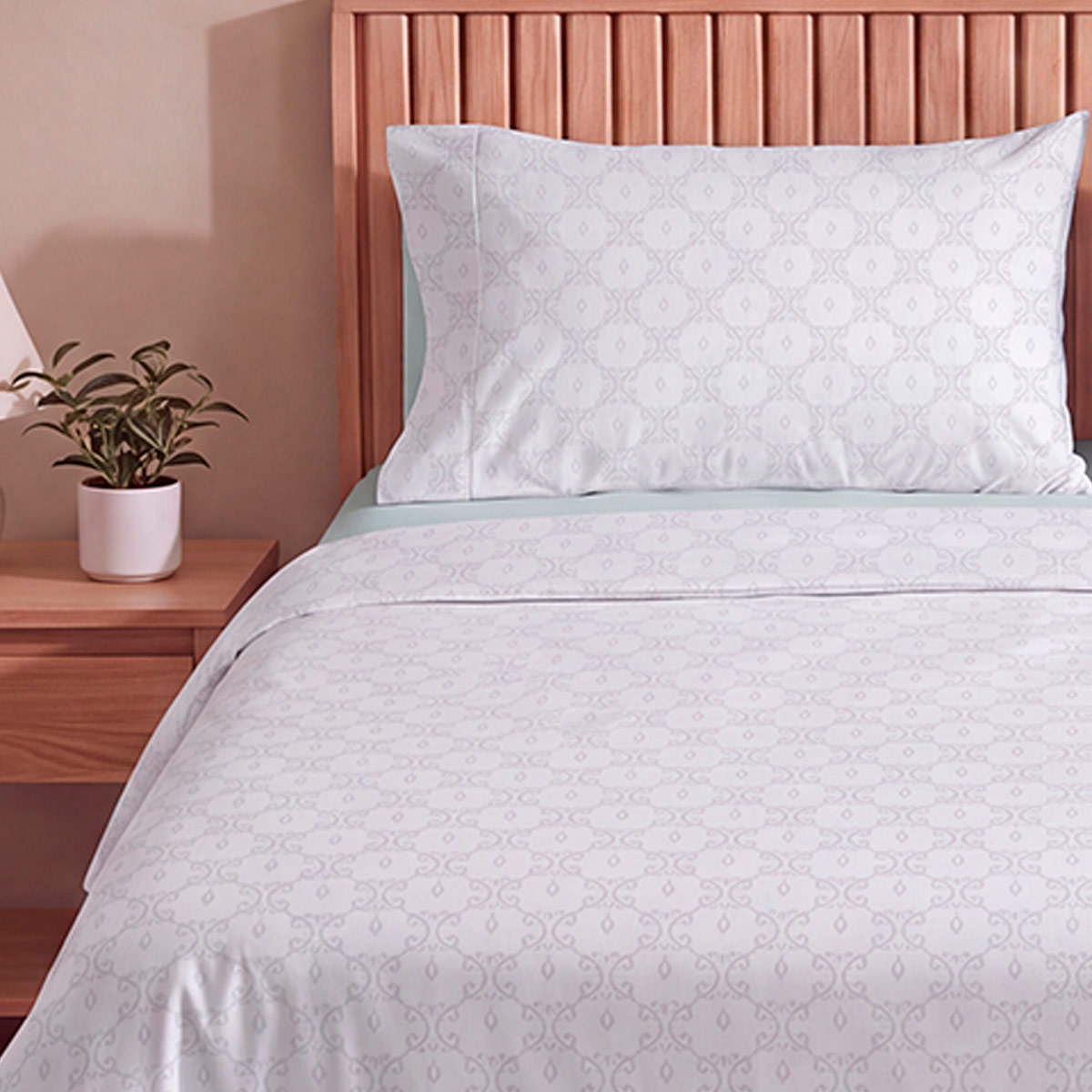 SET DE SÁBANAS RIPLEY HOME ESTAMPADA 180 HILOS QUEEN LIRIO ORNAMENTAL - 2