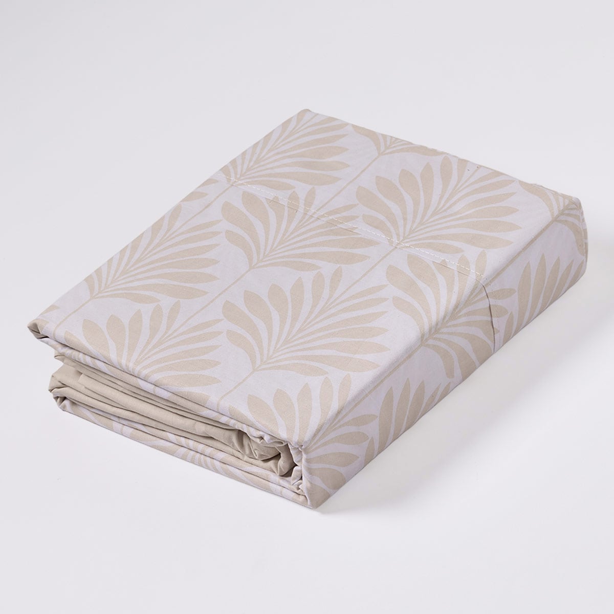 SET DE SÁBANAS RIPLEY HOME ESTAMPADA 180 HILOS 2 PLAZAS HOJAS ABANICO TAUPE - 4