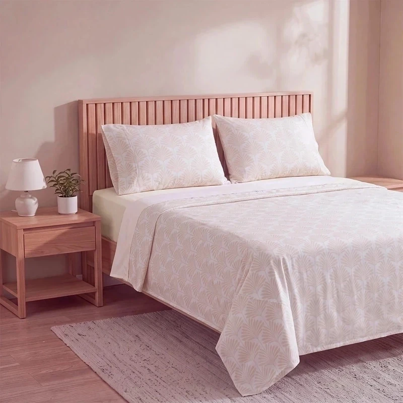 SET DE SÁBANAS RIPLEY HOME ESTAMPADA 180 HILOS QUEEN HOJAS TAUPE - 2