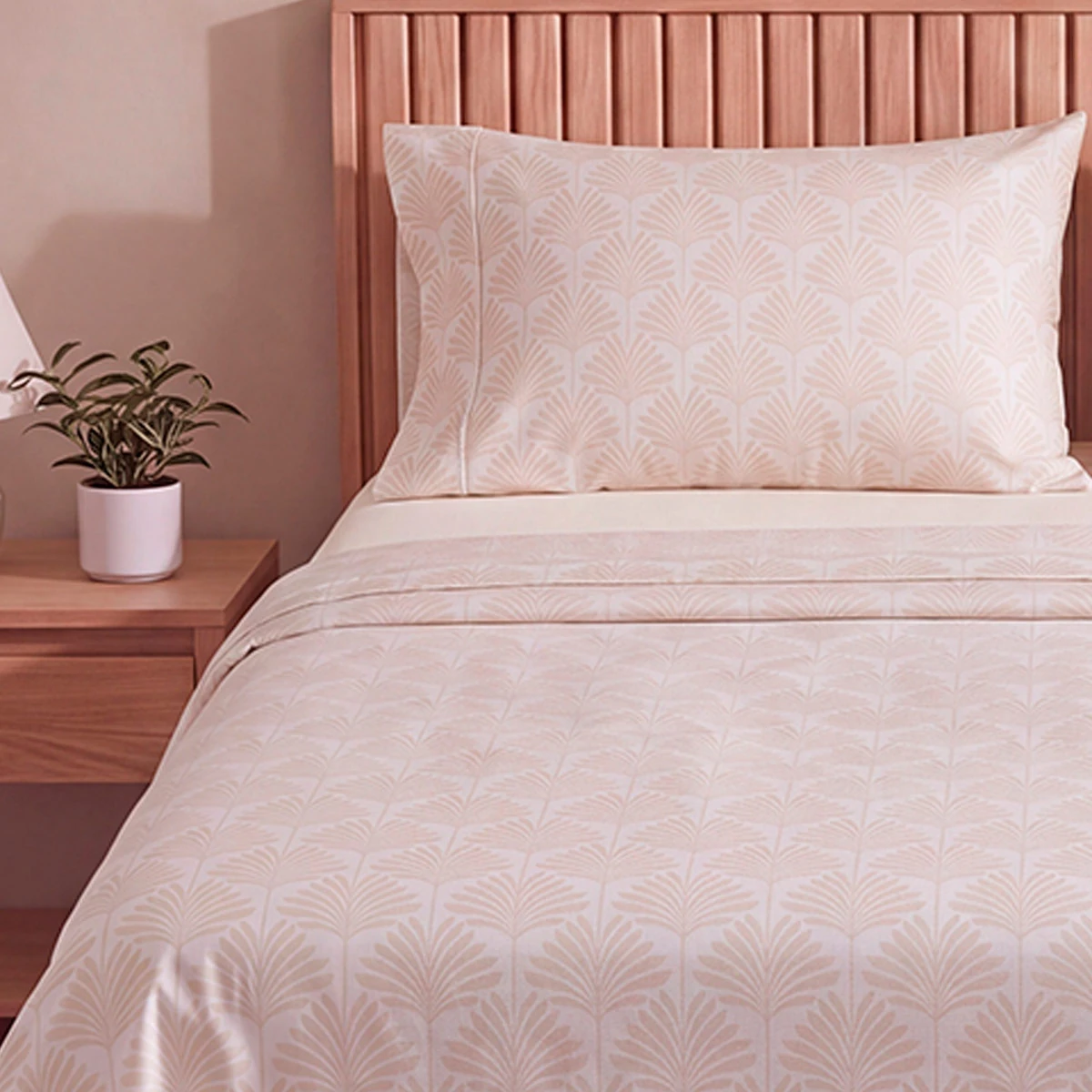 SET SÁBANAS RIPLEY HOME ESTAMPADA 180 HILOS KING HOJAS ABANICO - 3