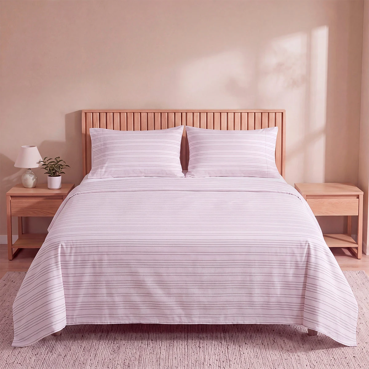 SET DE SÁBANAS RIPLEY HOME ESTAMPADA 180 HILOS QUEEN BLACK AND WHITE LINE - 1
