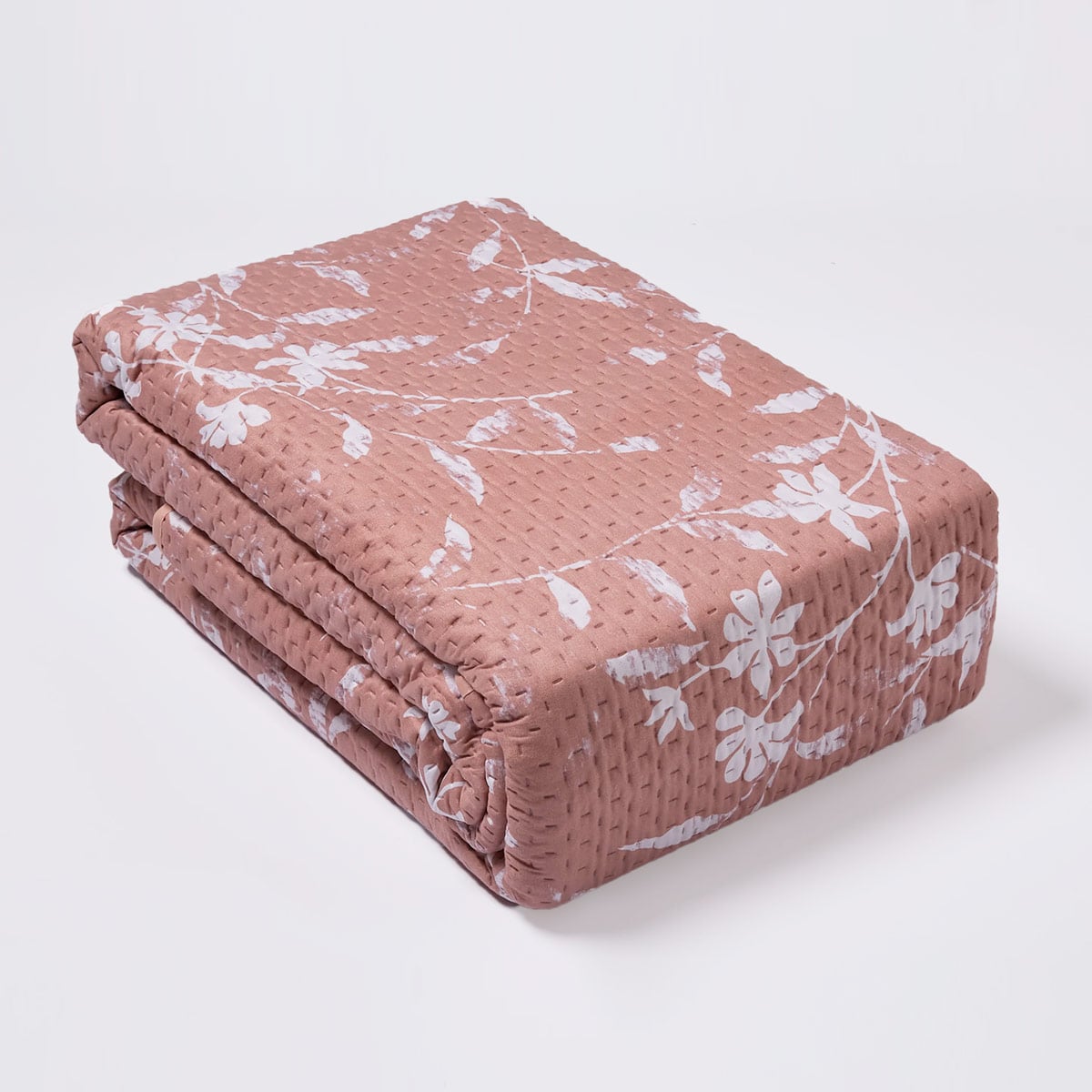 CUBRECAMA RIPLEY HOME ULTRASONIC 2 PLAZAS FLOR WHITE ROSADO - 4