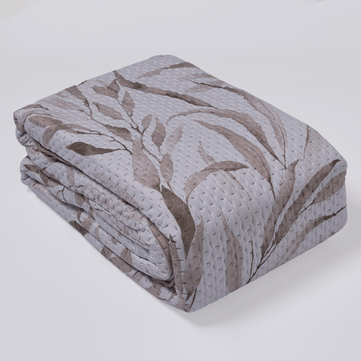 CUBRECAMA RIPLEY HOME ULTRASONIC QUEEN HOJA OLIVO VERDE - 4