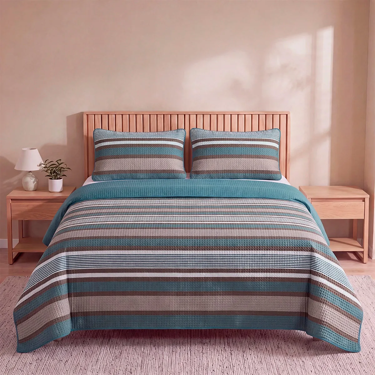 CUBRECAMA RIPLEY HOME ULTRASONIC 1.5 PLAZAS LÍNEA BEIGE - 1