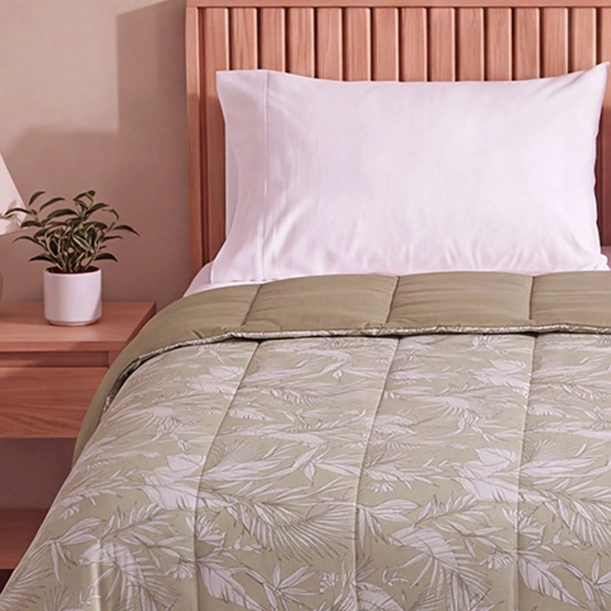 EDREDON RIPLEY HOME MICROFIBRA QUEEN HOJAS TAUPE - 3