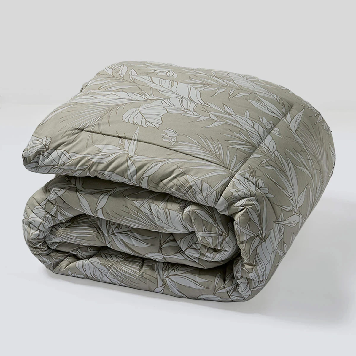EDREDON RIPLEY HOME MICROFIBRA QUEEN HOJAS TAUPE - 4