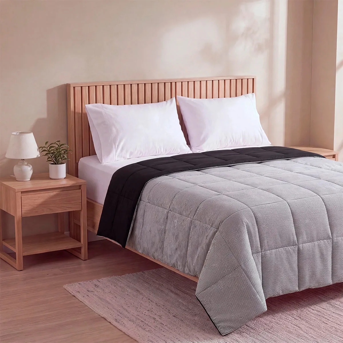 EDREDÓN RIPLEY HOME MICROFIBRA KING BLACK AND WHITE - 2
