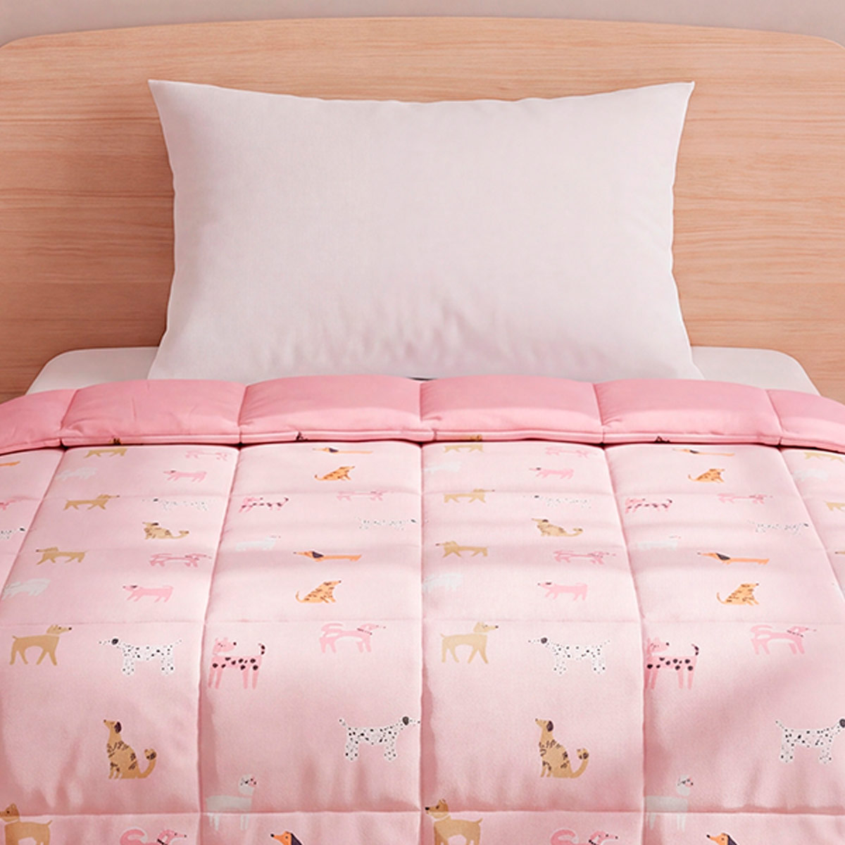 EDREDÓN RIPLEY HOME MICROFIBRA 1.5 PLAZAS PERRITO ROSA - 3
