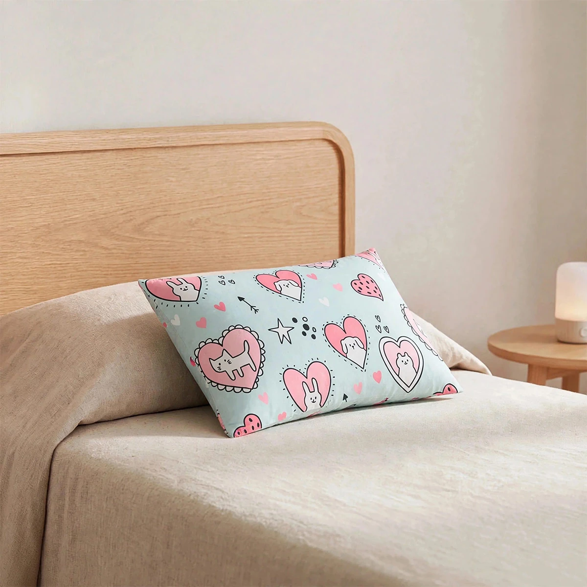 FUNDA ALMOHADA EDREDÓN RIPLEY HOME CORAZONES ROSADO - 1