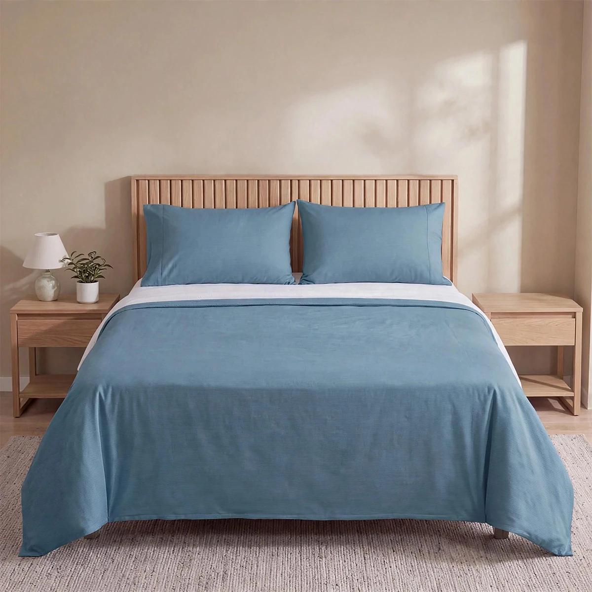 SET SÁBANAS RIPLEY HOME ESTAMPADA 4 SHAMS KING LÍNEAS AZUL - 1