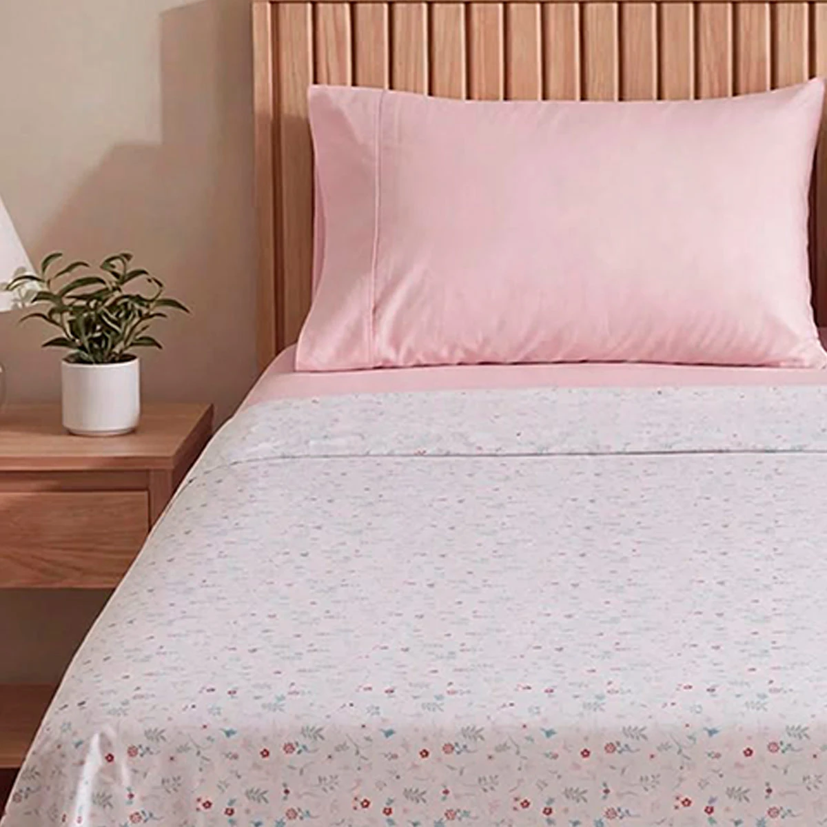 SET DE SÁBANAS RIPLEY HOME ESTAMPADA LISA 4 SHAMS QUEEN FLOR ROSA - 3