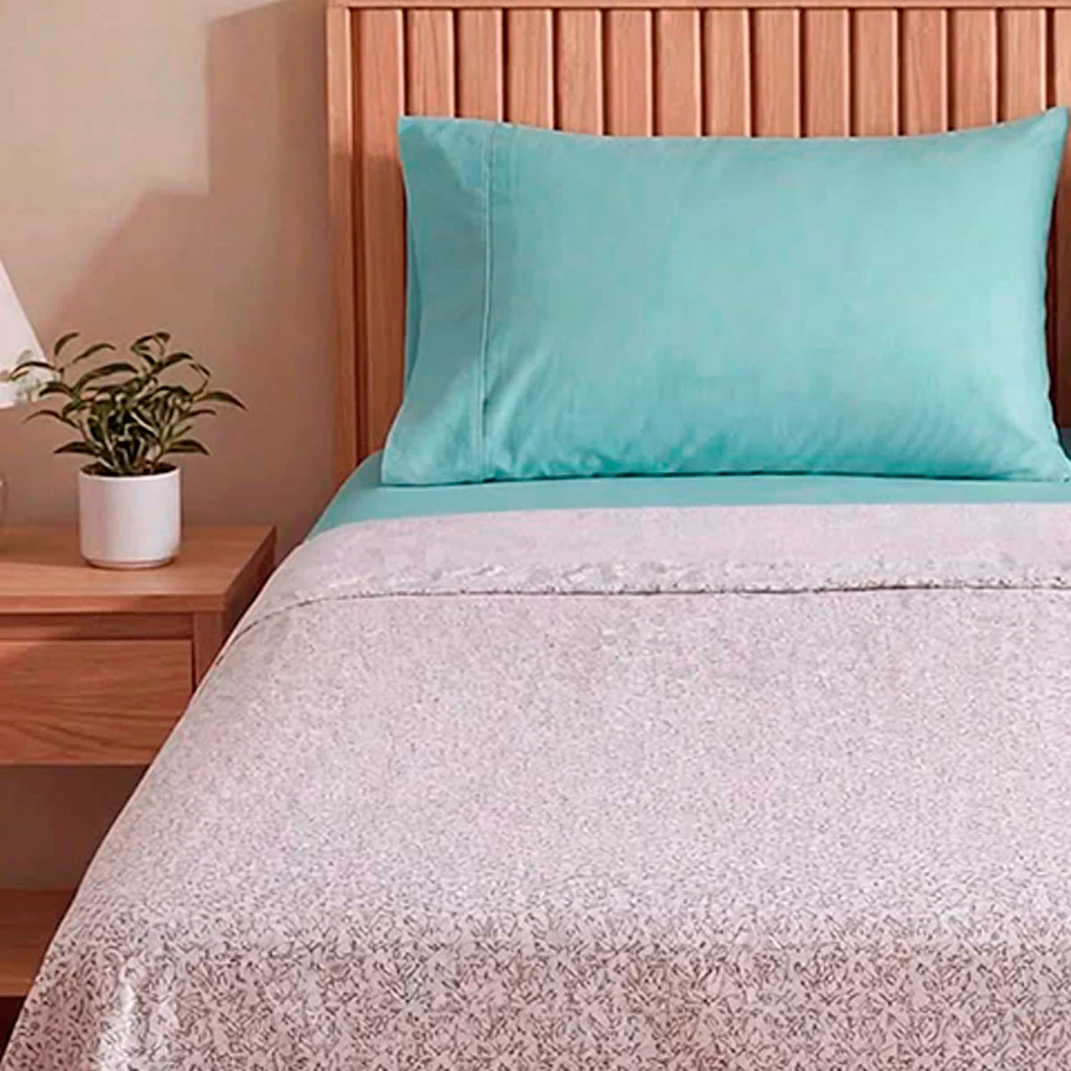 SET DE SÁBANAS RIPLEY HOME ESTAMPADA LISA 4 SHAMS QUEEN HOJAS VERDE - 3