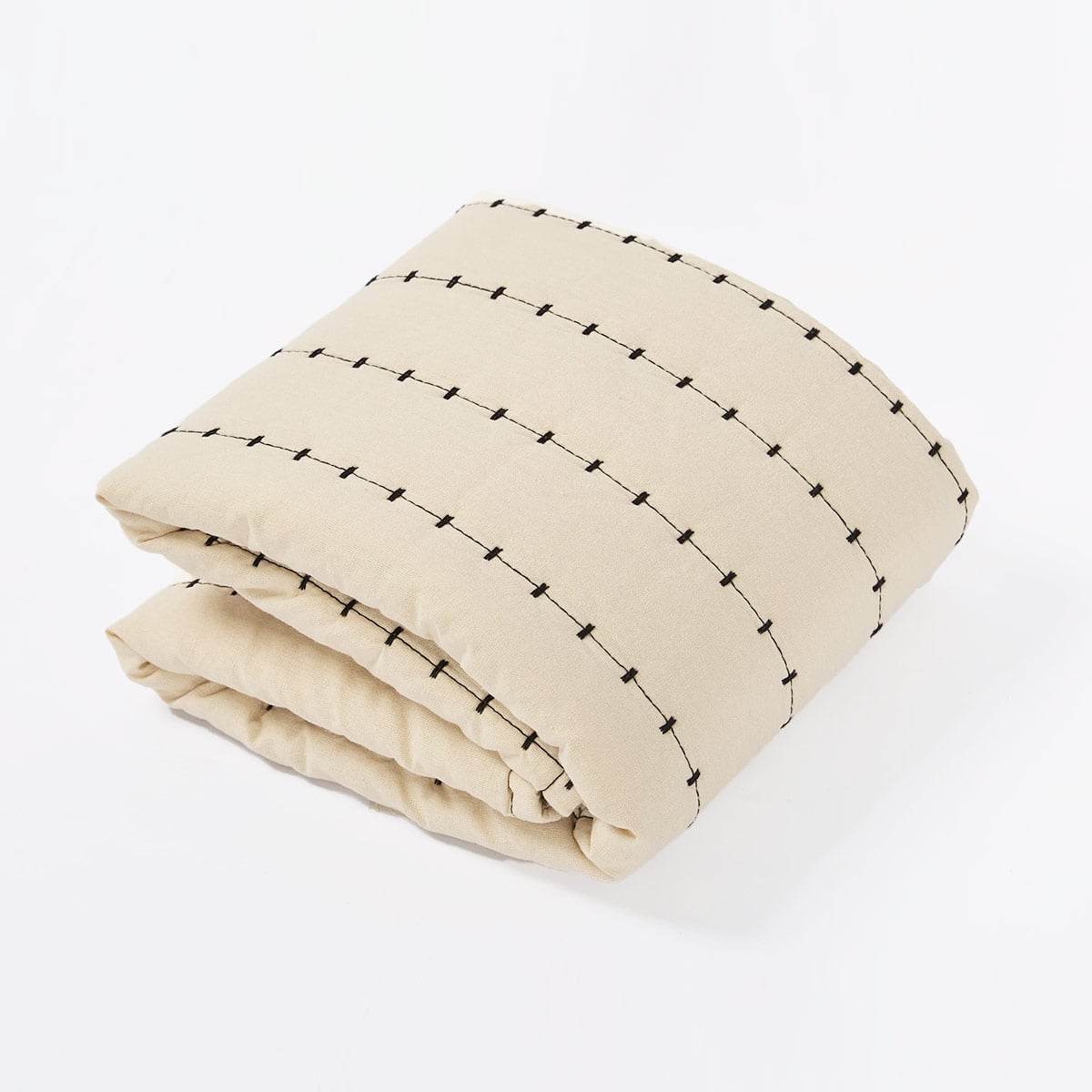 FUNDA DE ALMOHADA MAISON LINETT CUBRECAMA STITCHING 50X70 CM BEIGE - 2