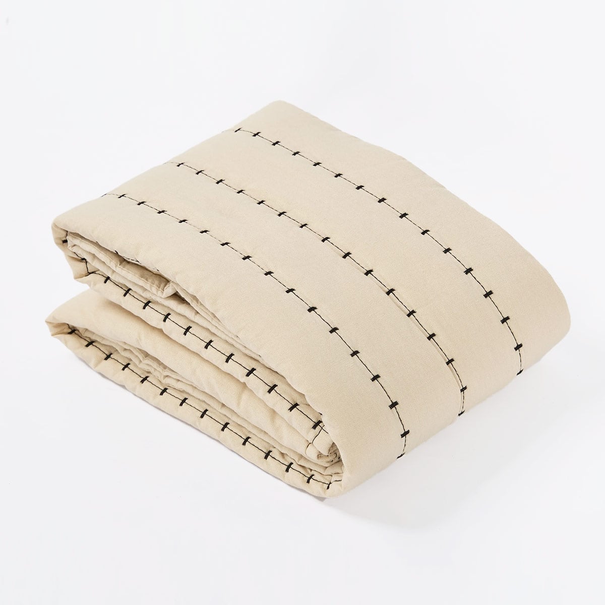 FUNDA DE ALMOHADA MAISON LINETT CUBRECAMA STITCHING 50X90 CM BEIGE - 2