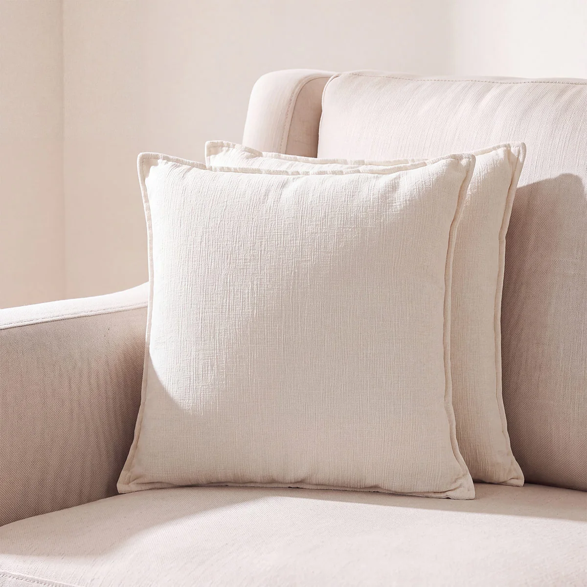 SET X2 COJINES RIPLEY HOME ROM 50X50 CM IVORY - 1