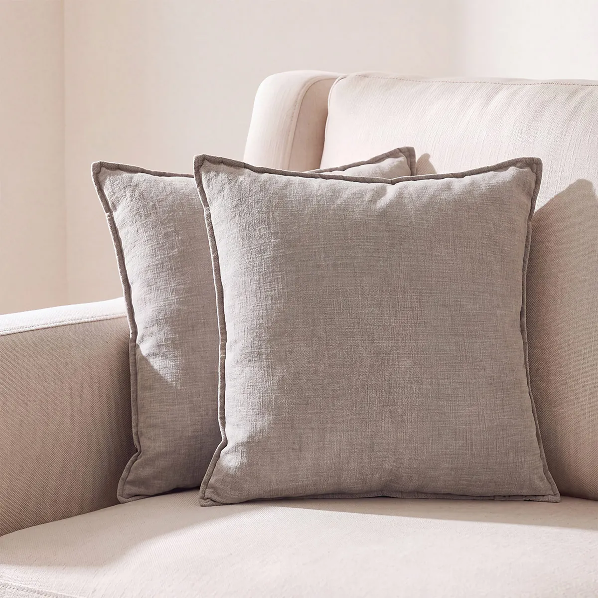 SET X2 COJINES RIPLEY HOME ROM 50X50 CM GRIS - 1
