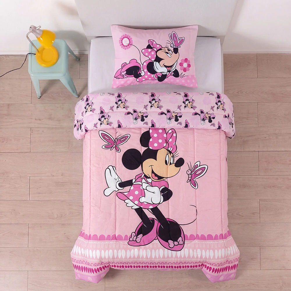 EDREDÓN DISNEY MINNIE BUTTERFLY 1.5 PLAZAS ROSADO - 4