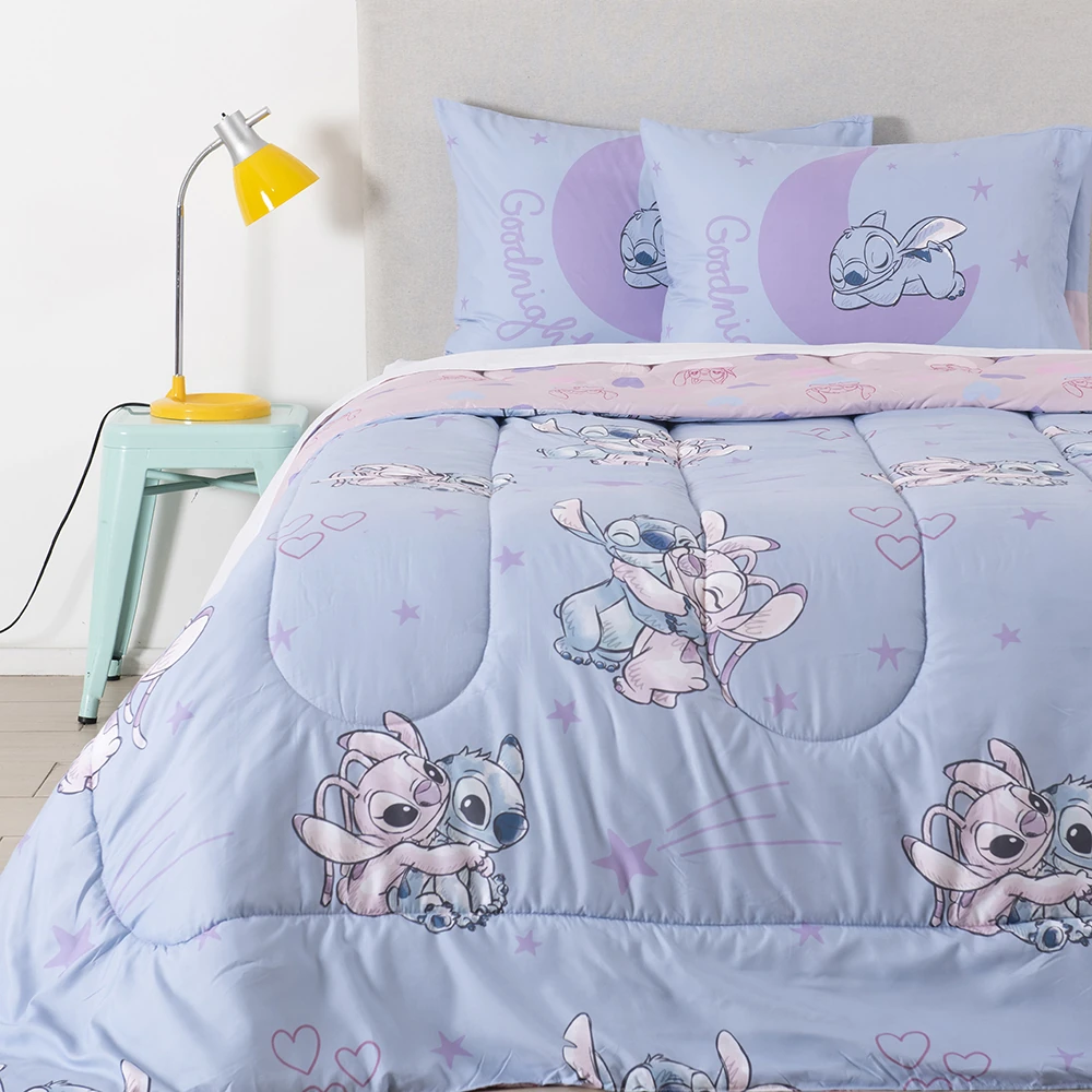 EDREDÓN DISNEY STITCH LOVELY 1.5 PLAZAS CELESTE - 1