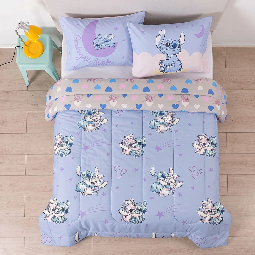 EDREDÓN DISNEY STITCH LOVELY 2 PLAZAS CELESTE - 4