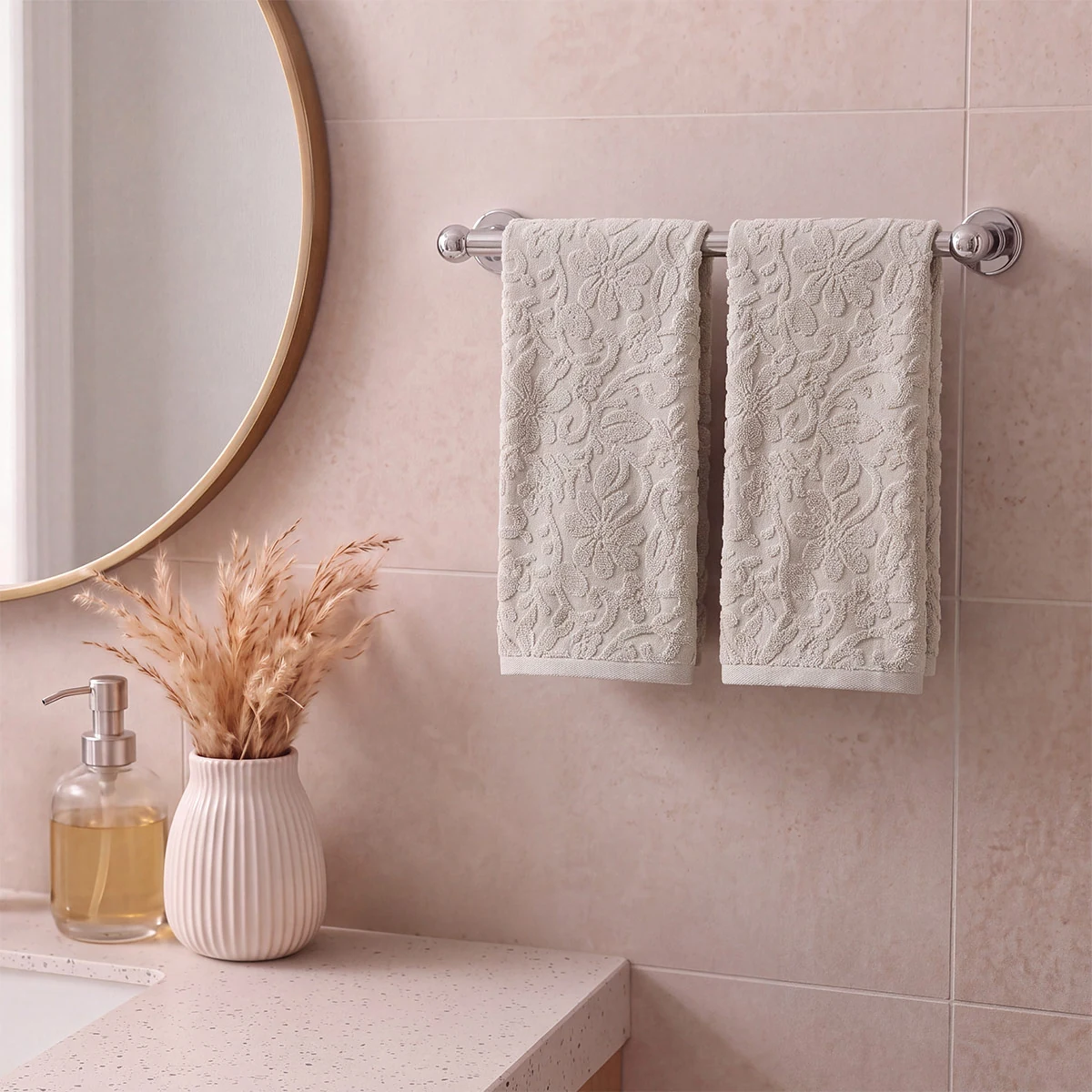 SET X2 TOALLAS VISITA RIPLEY HOME JACQUARD BEIGE  - 1