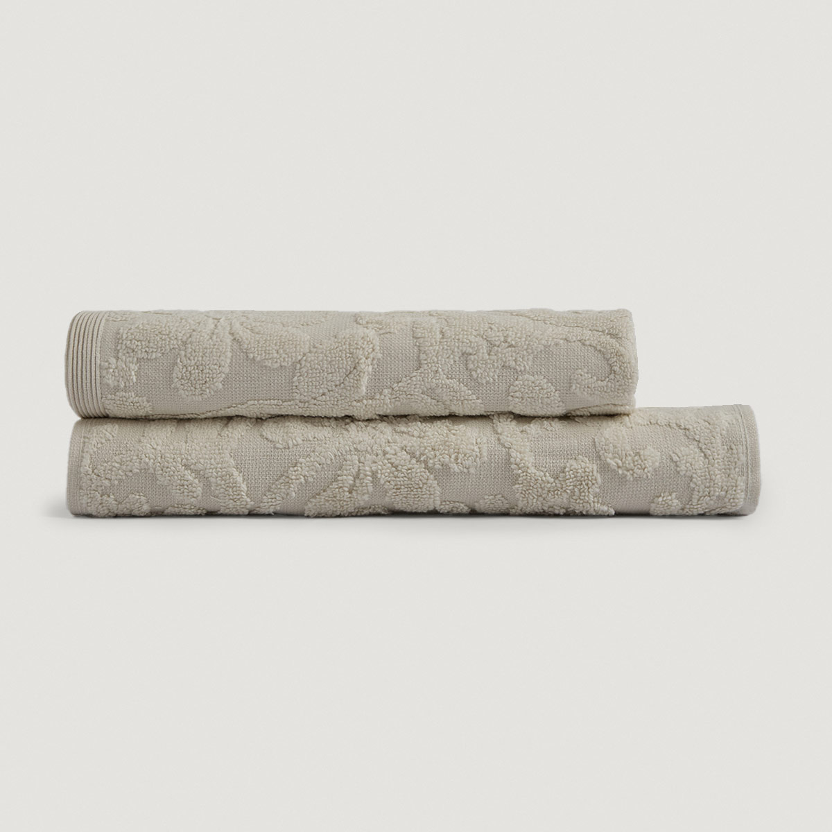 SET X2 TOALLAS VISITA RIPLEY HOME JACQUARD BEIGE  - 4