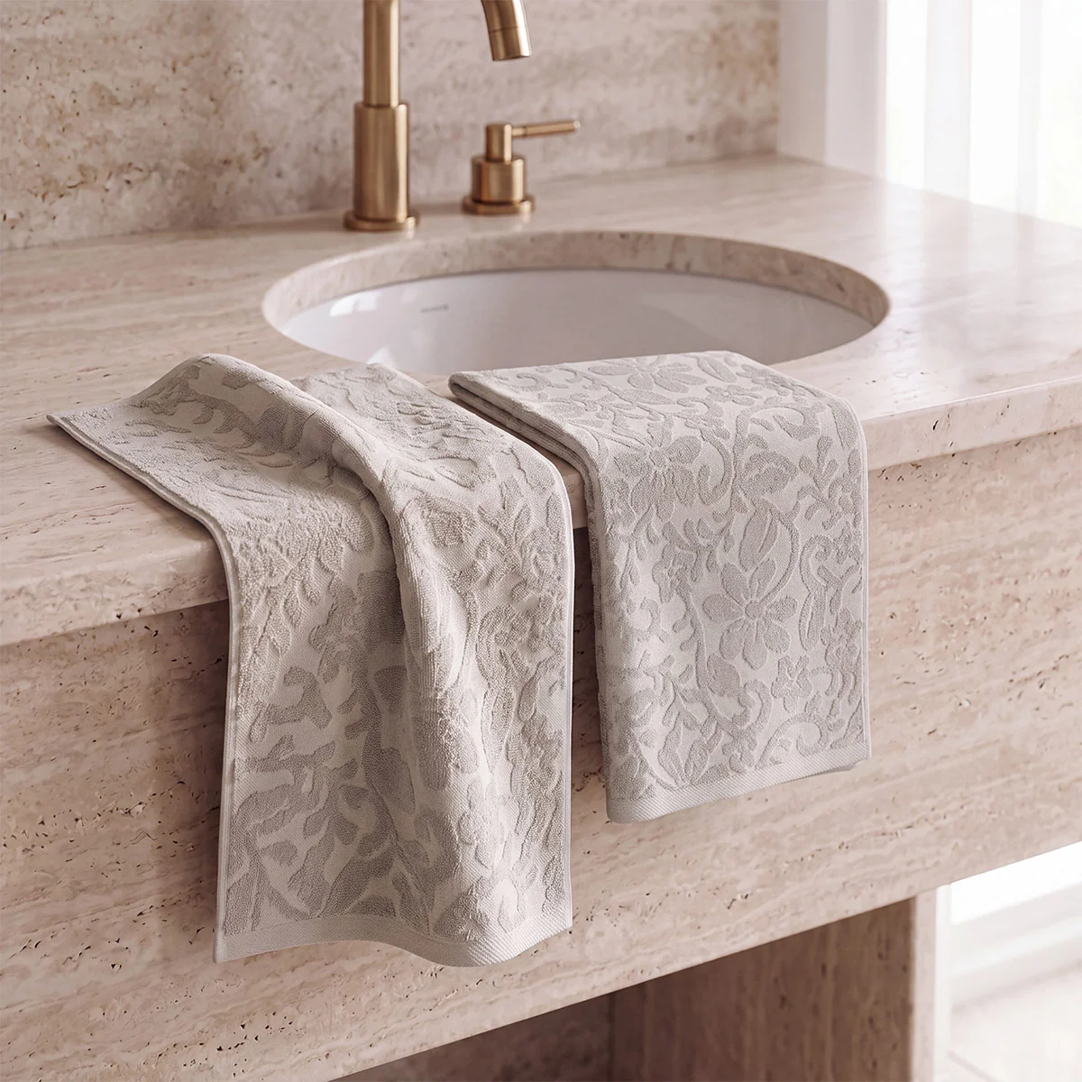 SET X2 TOALLAS VISITA RIPLEY HOME JACQUARD GRIS  - 1