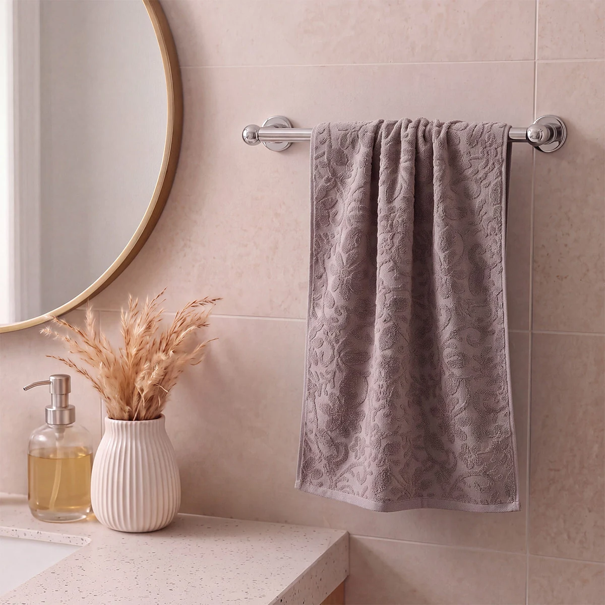 TOALLA DE MANO RIPLEY HOME JACQUARD ROSADO - 1
