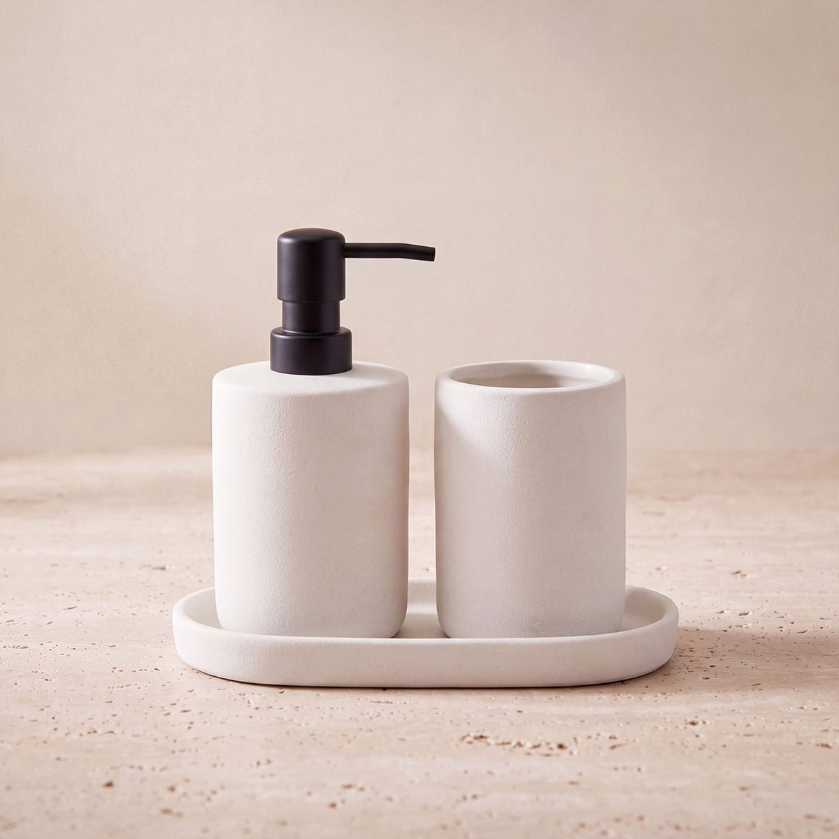 SET DE BAÑO MAISON LINETT MARTILLADO MATE 3 PIEZAS - 1