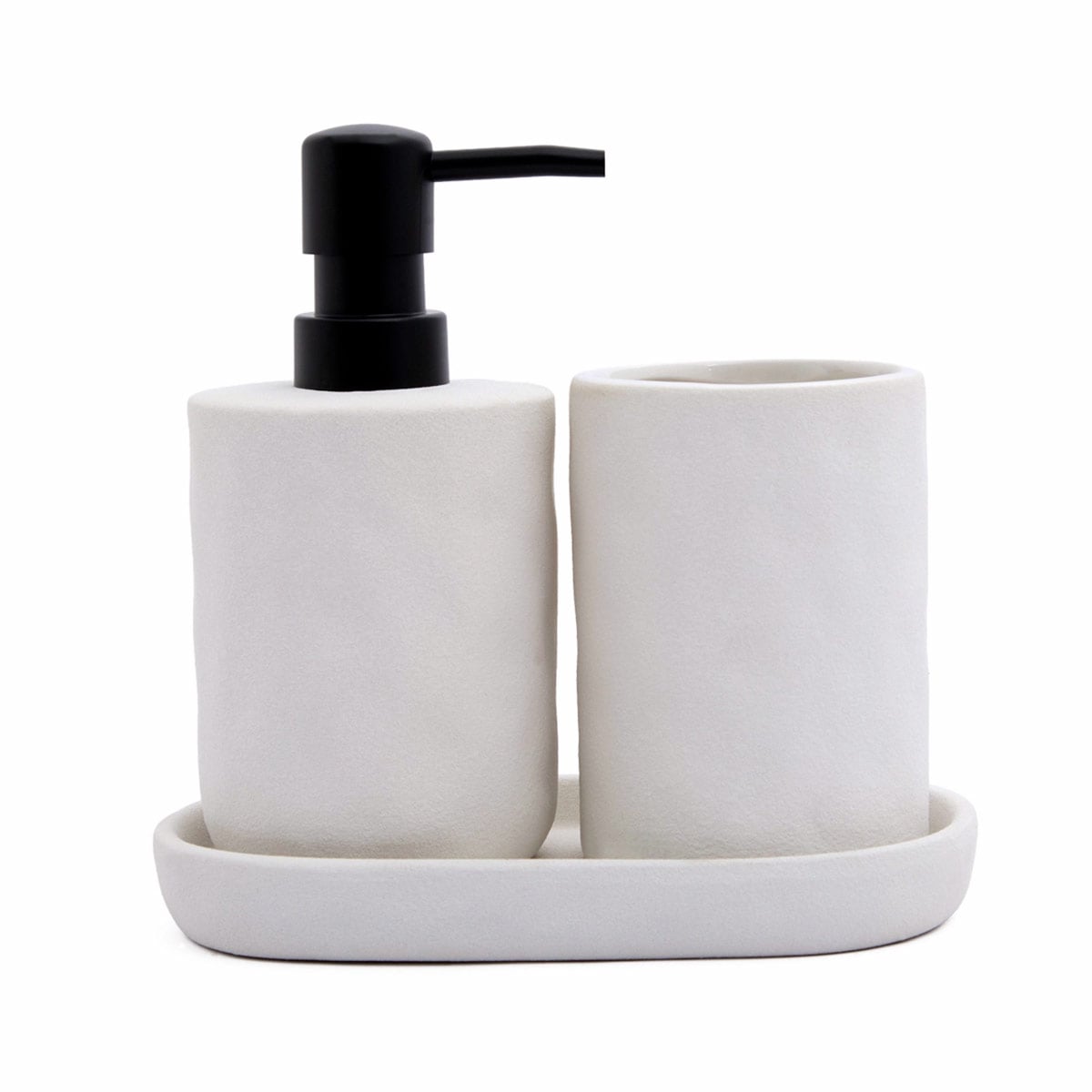 SET DE BAÑO MAISON LINETT MARTILLADO MATE 3 PIEZAS - 1