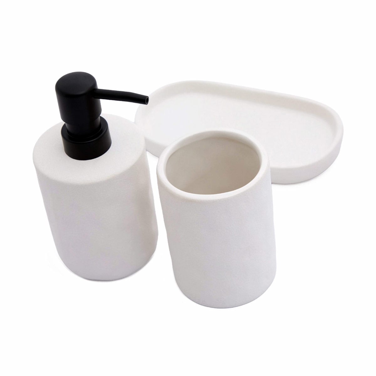 SET DE BAÑO MAISON LINETT MARTILLADO MATE 3 PIEZAS - 2