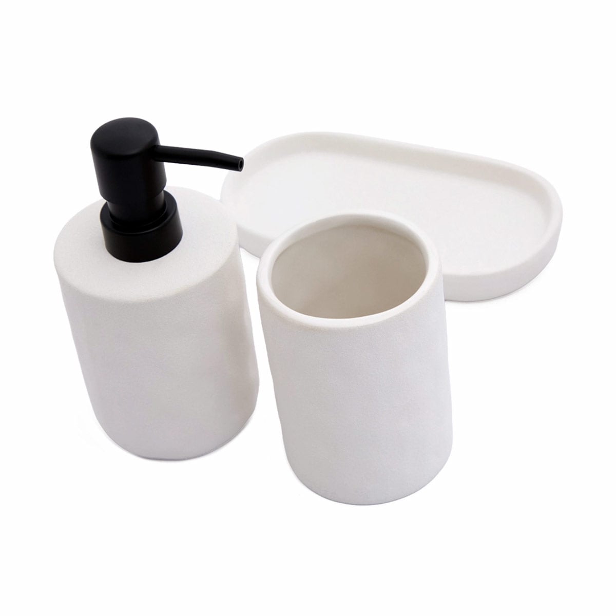 SET DE BAÑO MAISON LINETT MARTILLADO MATE 3 PIEZAS - 2