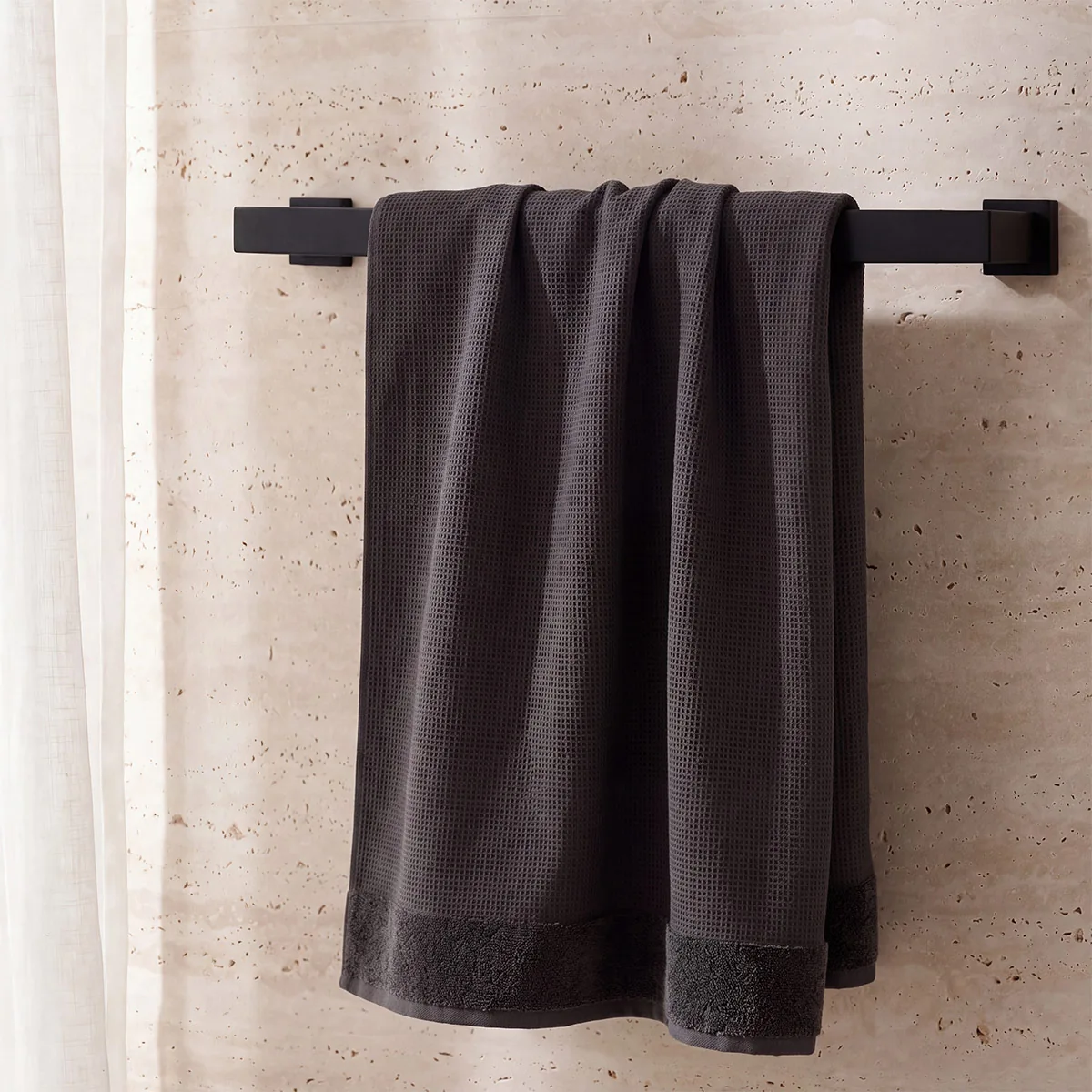 TOALLA DE BAÑO RIPLEY HOME WAFFLE 100X160 CM GRAFITO - 1