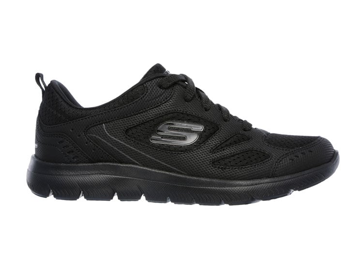 ZAPATILLAS MUJER SKECHERS RUNNING NEGRO 12982-BBK CUERO - 1