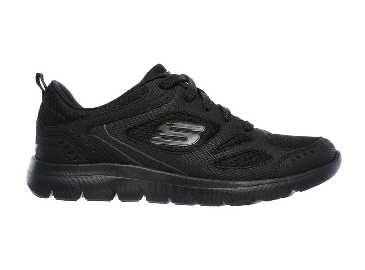ZAPATILLAS MUJER SKECHERS RUNNING NEGRO 12982-BBK CUERO - 1