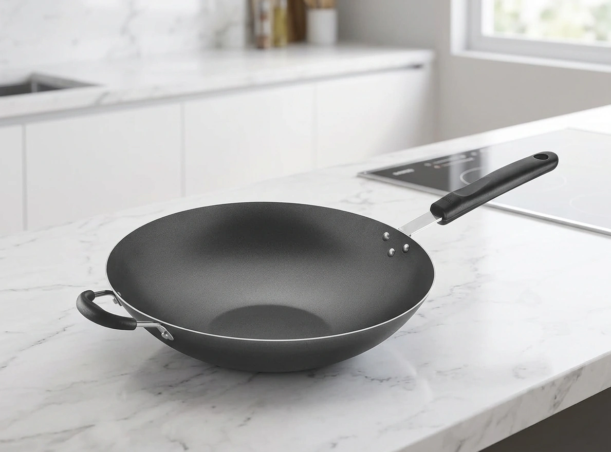 SARTÉN WOK TRAMONTINA NAPOLI ALUMINIO NEGRO 36 CM - 1