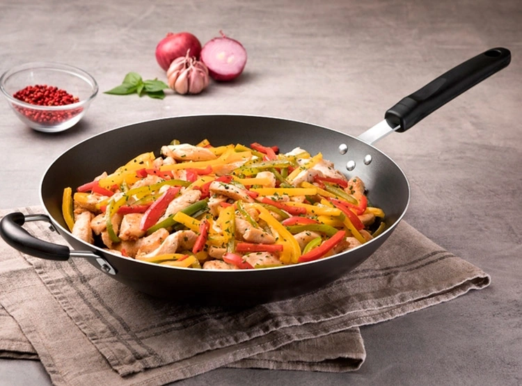 SARTÉN WOK TRAMONTINA NAPOLI ALUMINIO NEGRO 36 CM - 3